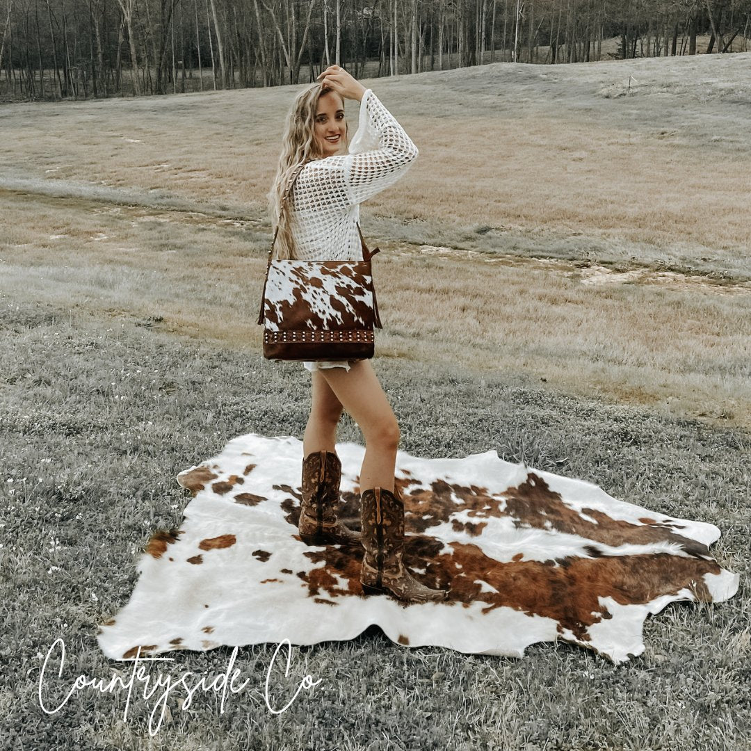 Hope Tooled Leather Cowhide Fringe Purse by Countryside Co.
