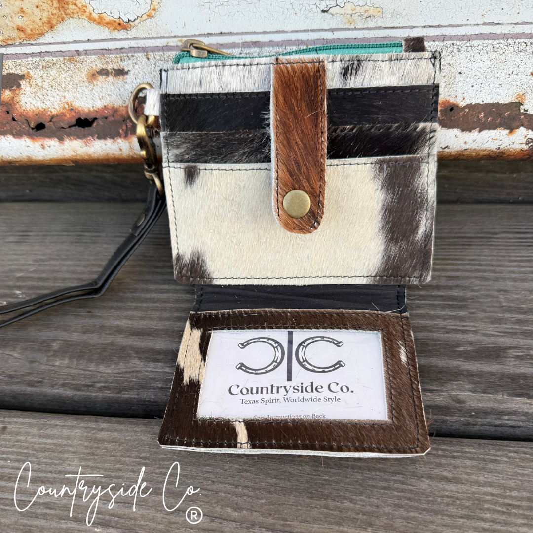Abigail Cowhide Small Wallet Wristlet