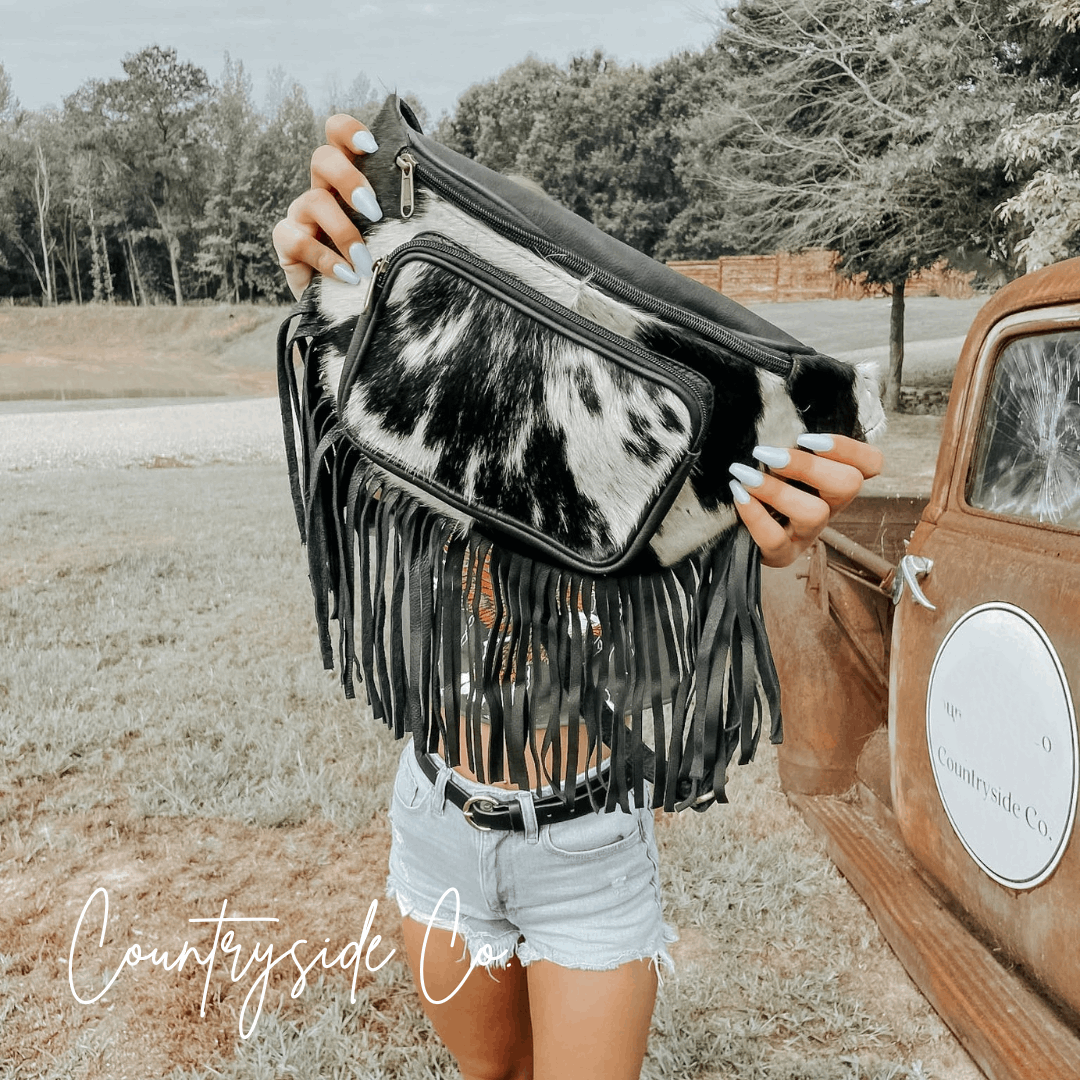 Austin Cowhide Sling Fesitval Bag Fanny Pack by Countryside Co.