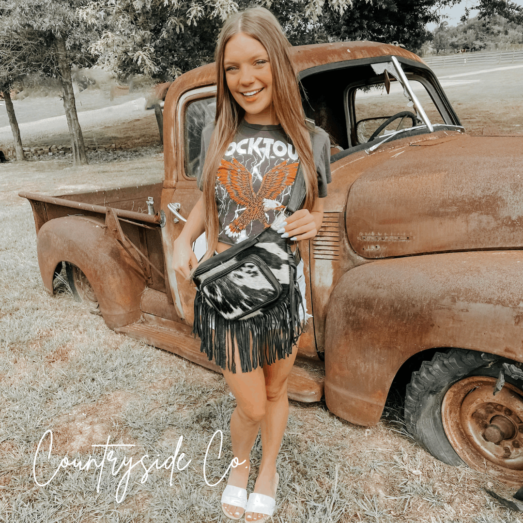 Austin Cowhide Sling Fesitval Bag  Fanny Pack by Countryside Co.