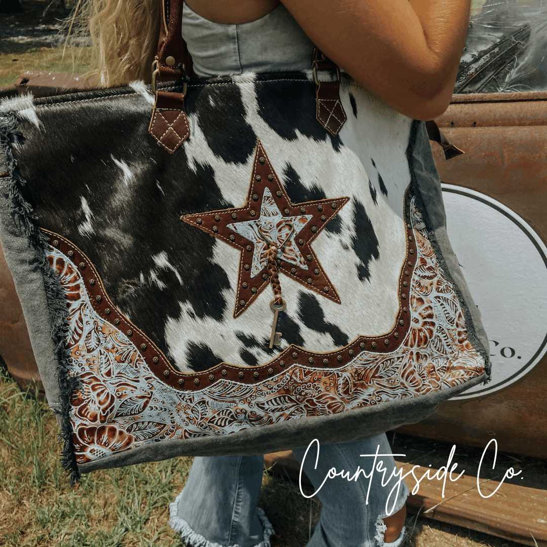 Lone Star Cowhide Weekender Bag