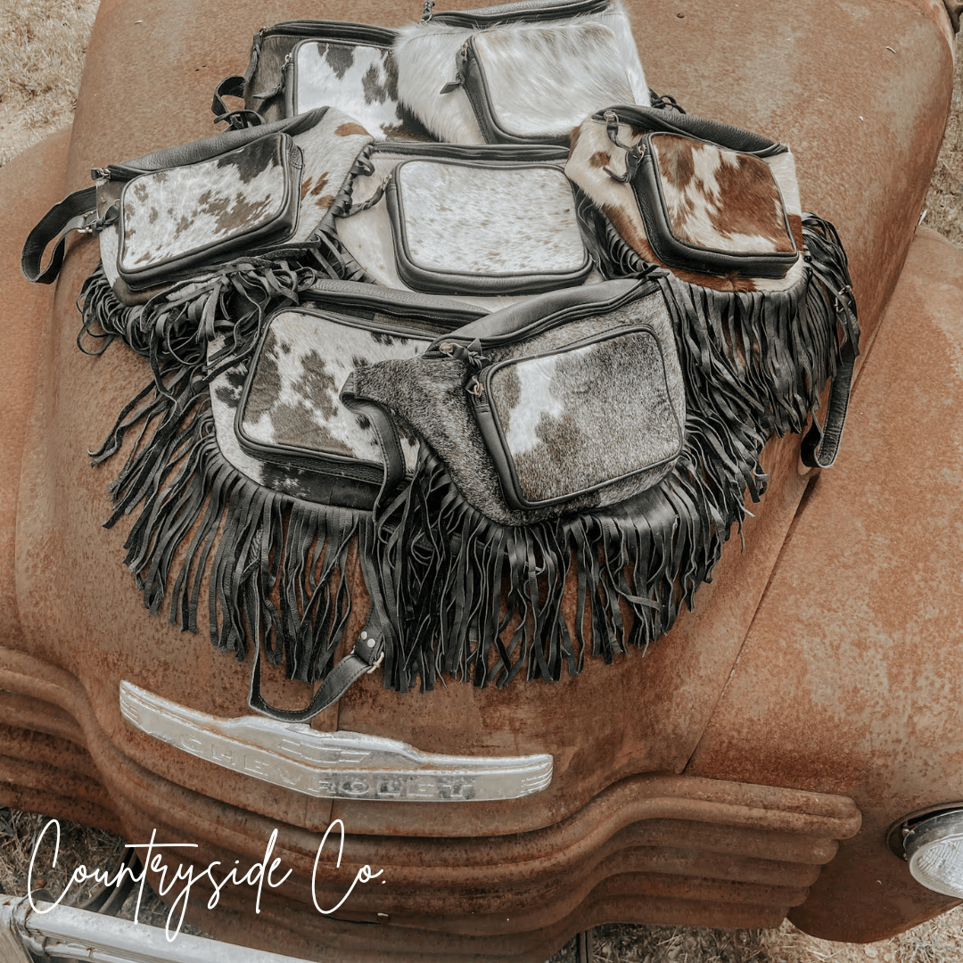 Austin Cowhide Sling Fesitval Bag  Fanny Pack by Countryside Co.