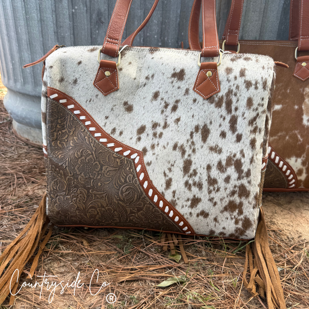 Rustic Laramie Cowhide Leather Concealed Carry Handbag