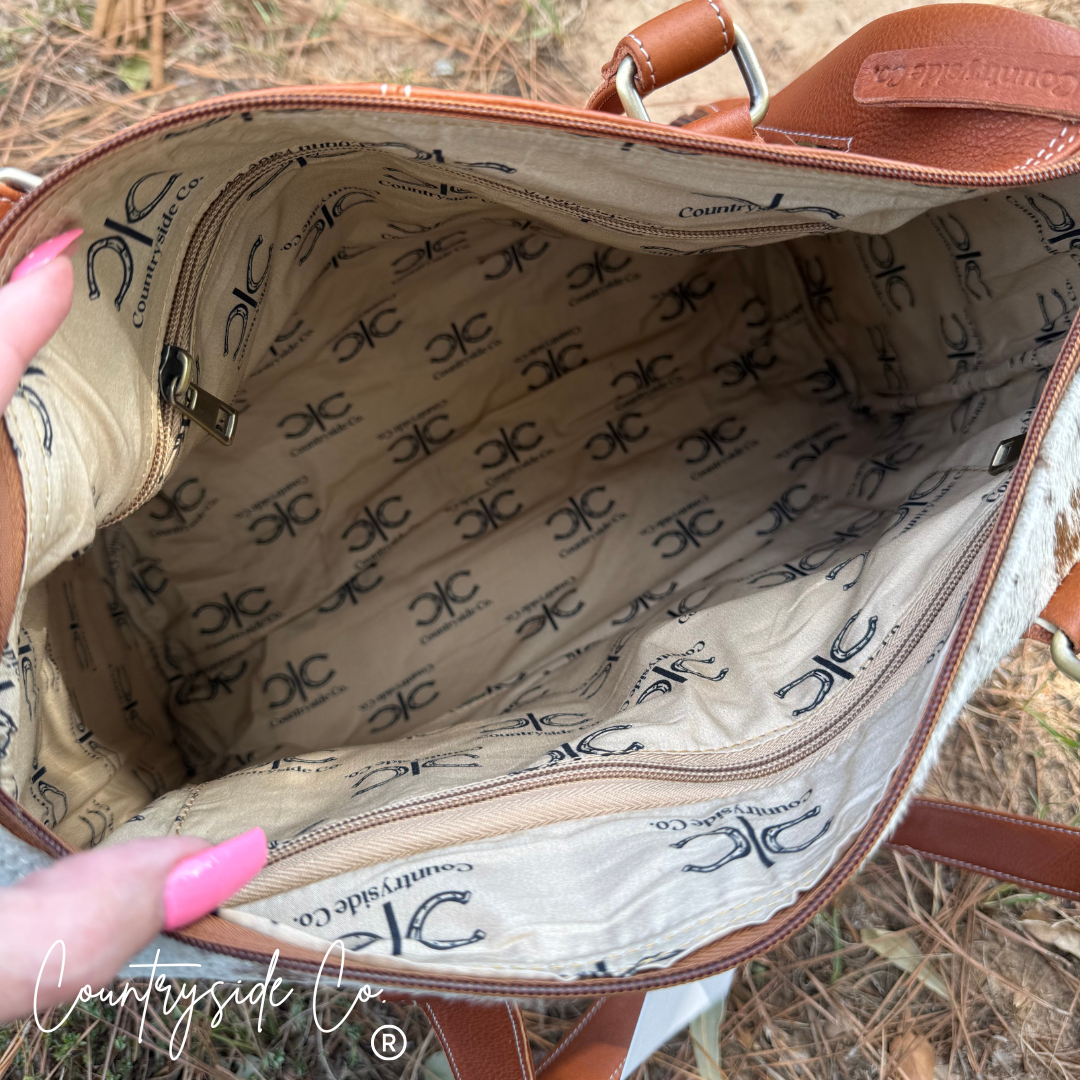 Chestnut Laramie Cowhide Leather Concealed Carry Handbag