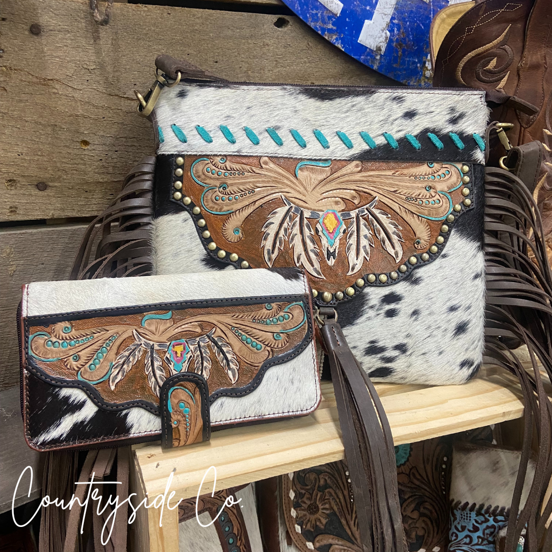 Sierra Cowhide Fringe Concealed Carry Purse