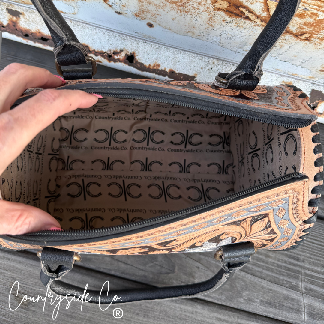 Milan Tooled Leather Decorated Speedy Bag
