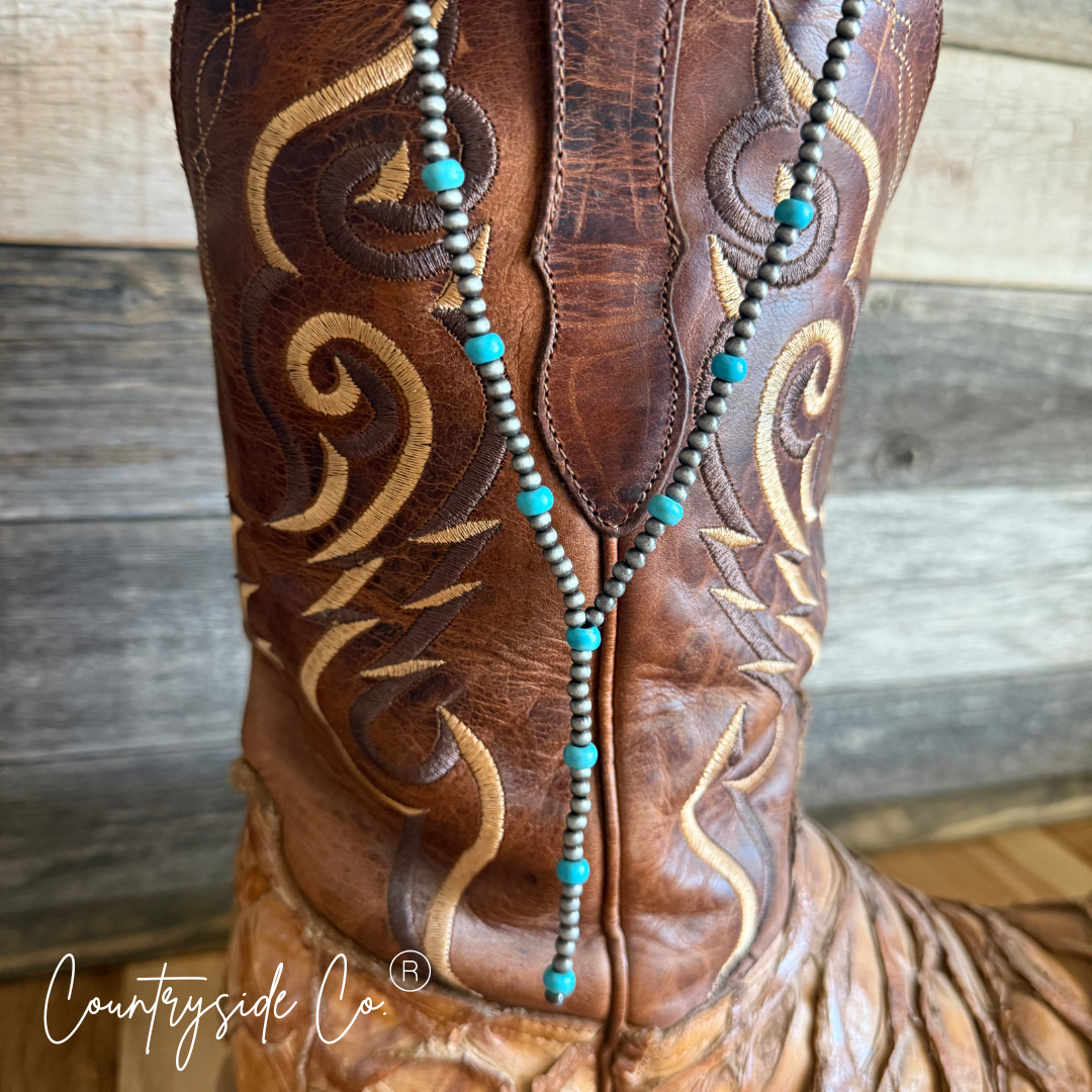 Long Trail Western Necklace Navajo Pearls & Turquoise