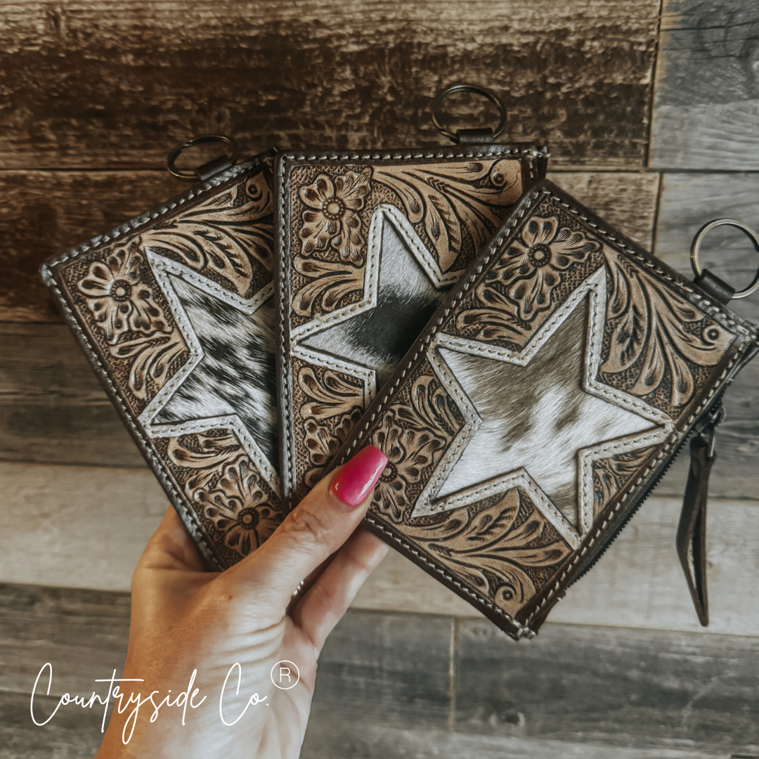 Star Cowhide Keychain Wallet by Countryside Co.