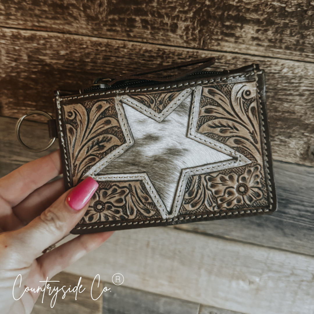 Star Cowhide Keychain Wallet by Countryside Co.
