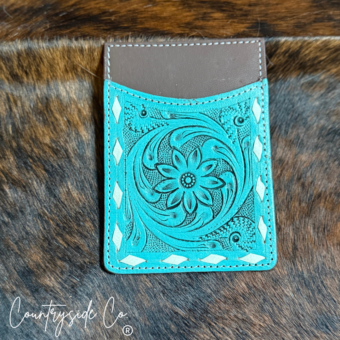 Tooled Leather Credit Card Holder