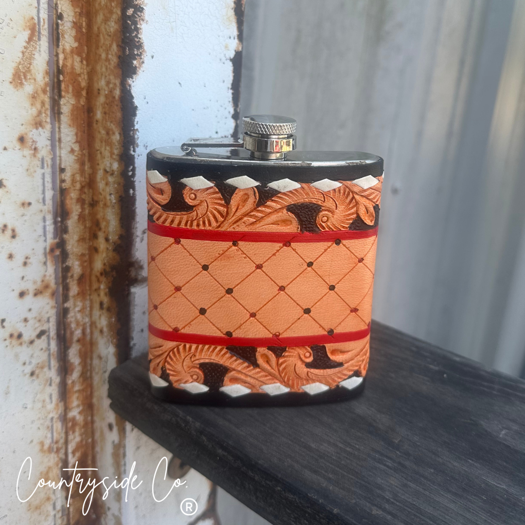 Tooled Leather Flask