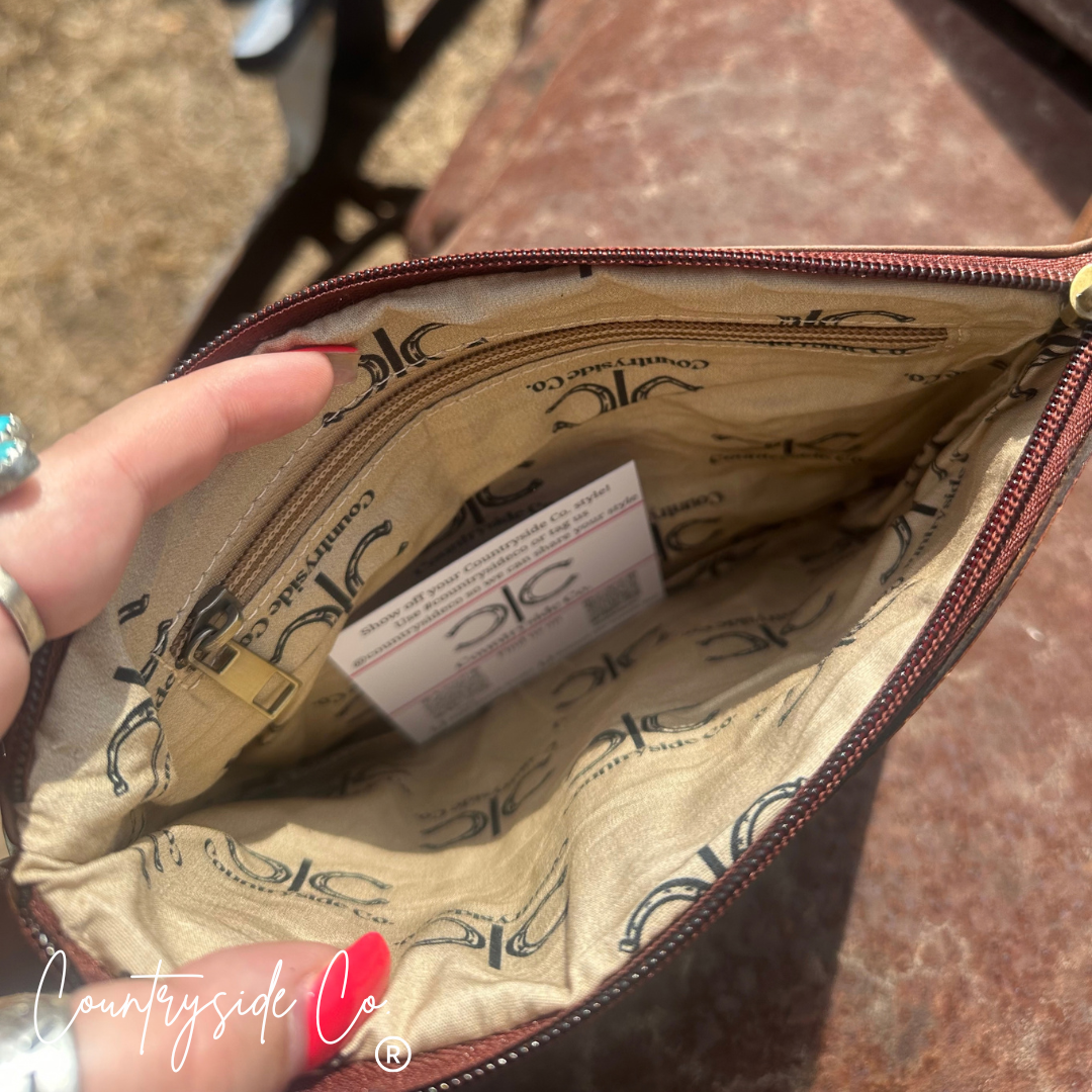 Jolene Tooled Leather Wristlet