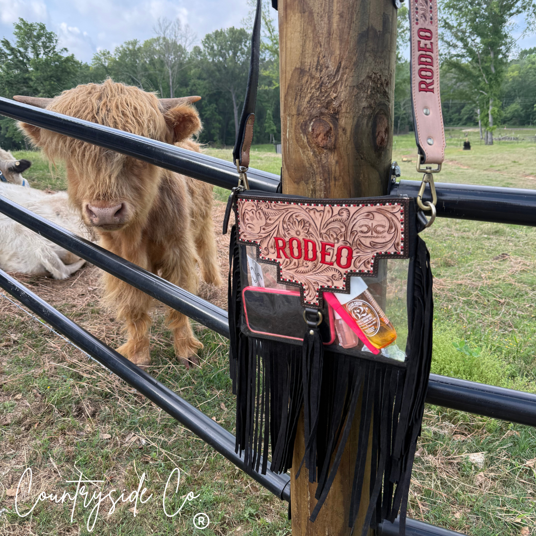 Rodeo Darling Clear Stadium NFR Fringe Purse