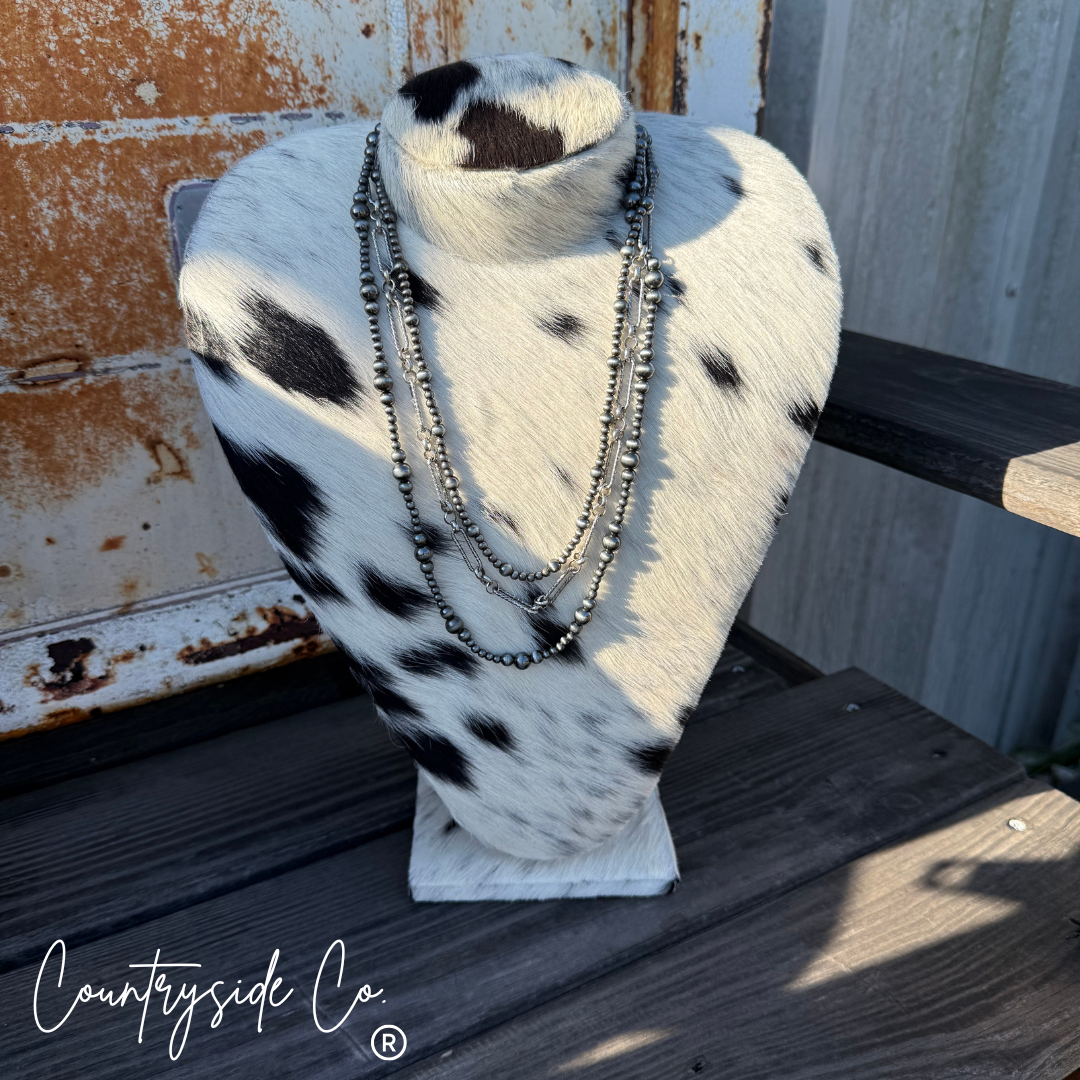 Necklace Cowhide Display Stand