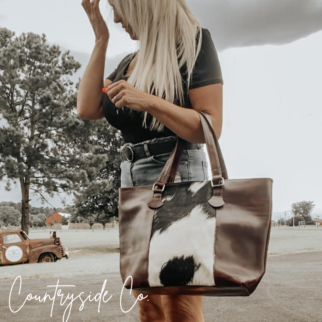 Cowhide tote sales