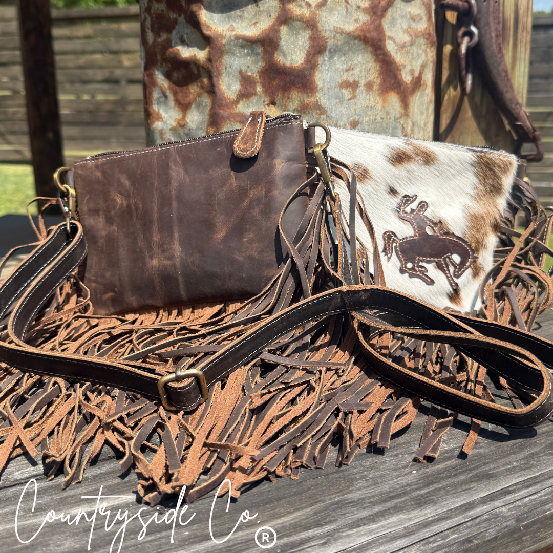 Cowboy Fringe Cowhide Handbag