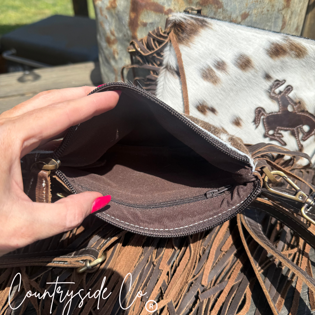 Cowboy Fringe Cowhide Handbag