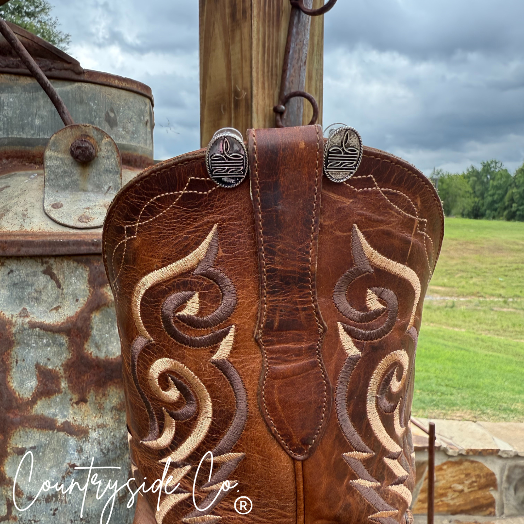 Boot Stitch Oval Earrings