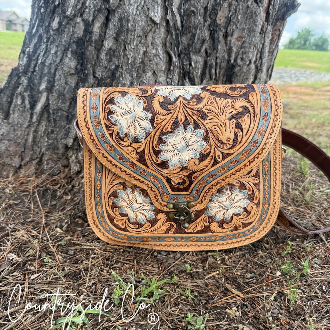 Stella Tooled Leather Concealed Carry Handbag by Countryside Co.