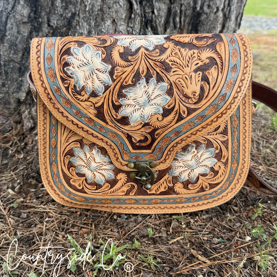 Stella Tooled Leather Concealed Carry Handbag by Countryside Co.