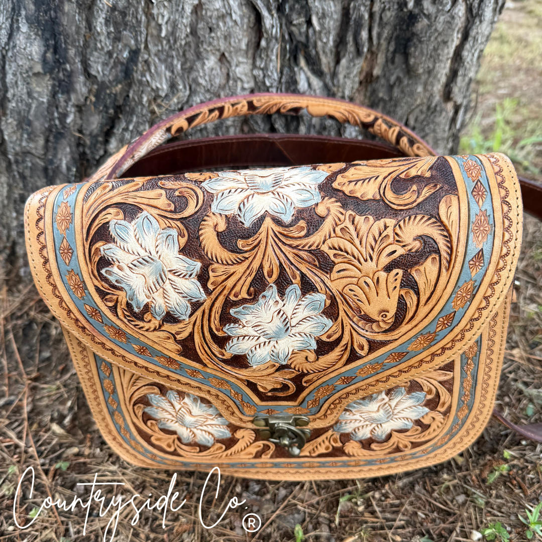 Stella Tooled Leather Concealed Carry Handbag by Countryside Co.
