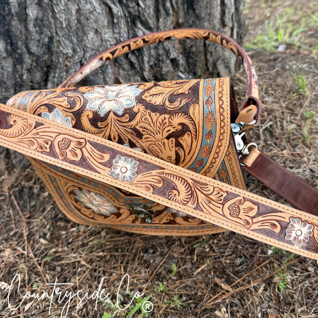 Stella Tooled Leather Concealed Carry Handbag by Countryside Co.