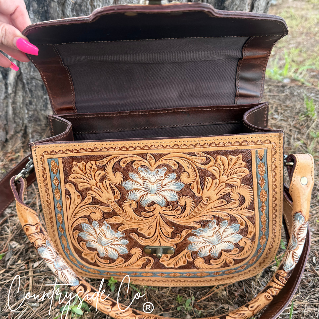 Stella Tooled Leather Concealed Carry Handbag by Countryside Co.