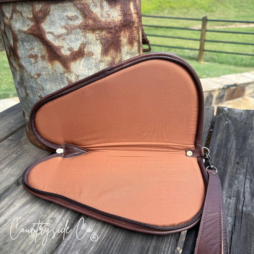 Yuma Cowhide and Tooled Leather 11" Carry Case
