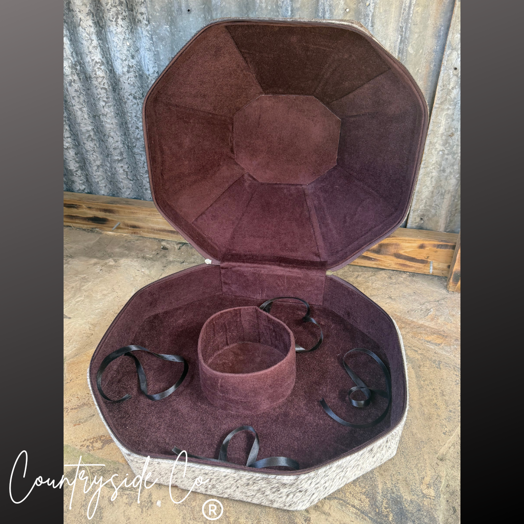 Wild Card Tooled Leather Hat Box