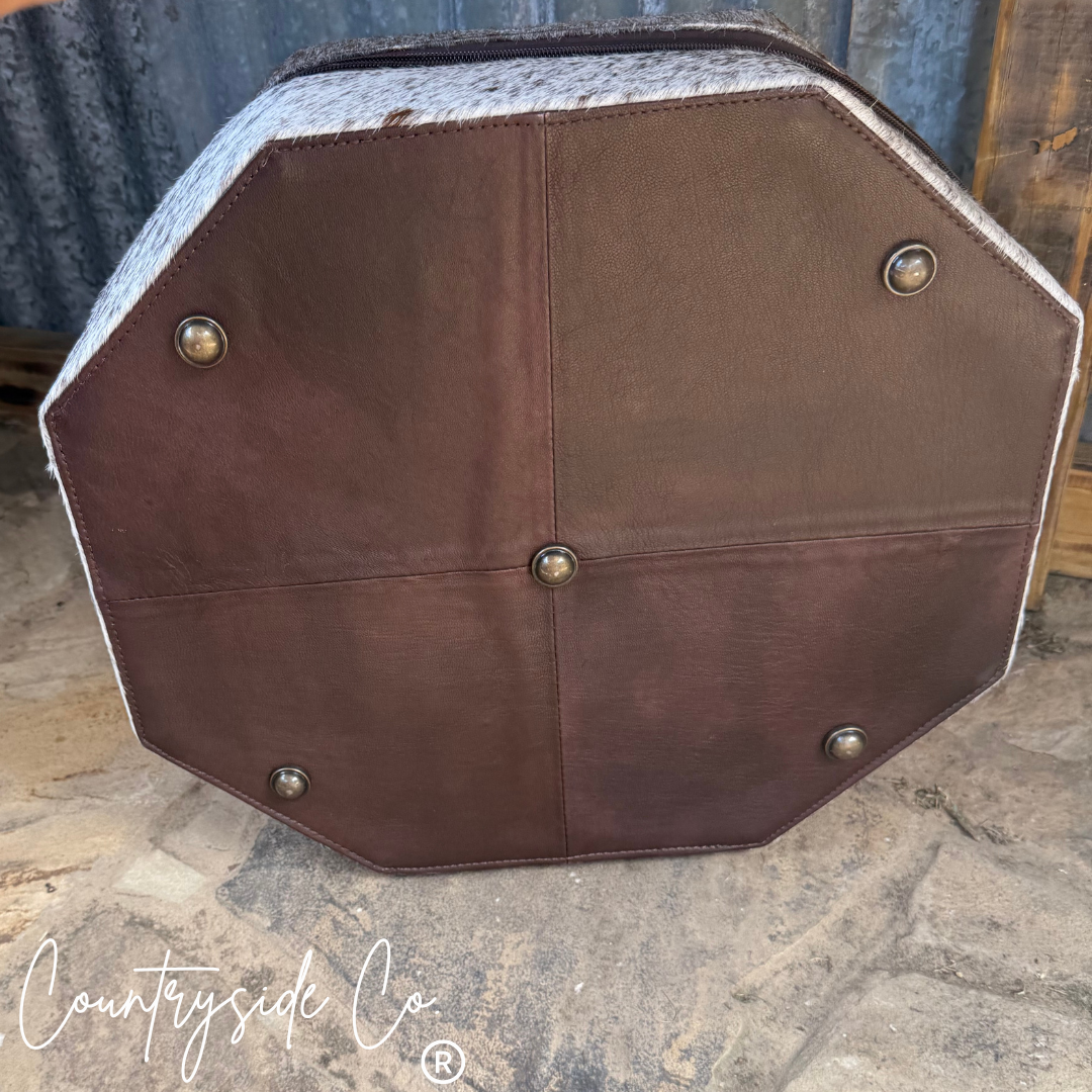 Wild Card Tooled Leather Hat Box