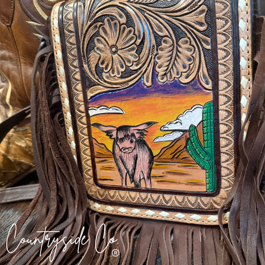 Prairie Sky Tooled Leather Purse