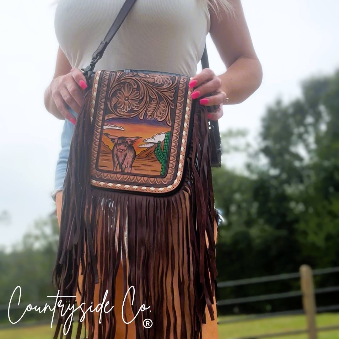 Prairie Sky Tooled Leather Purse