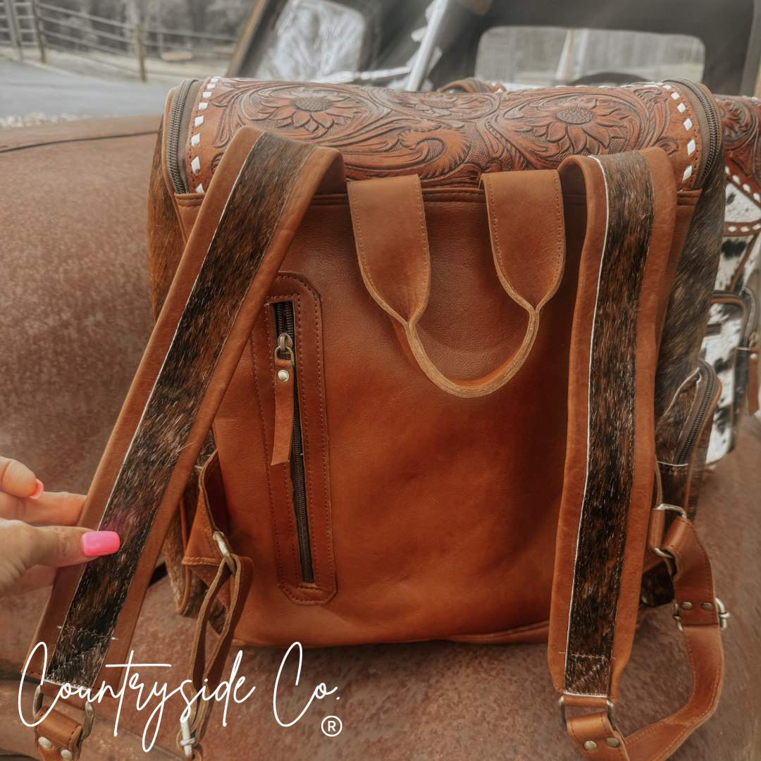 Mesa Cowhide Conceal Carry Backpack Laptop Bag by Countryside Co.