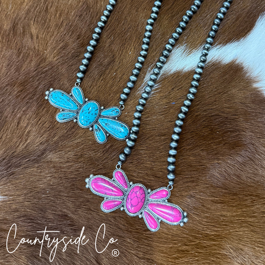 Navajo Bead Squash Flower Necklace