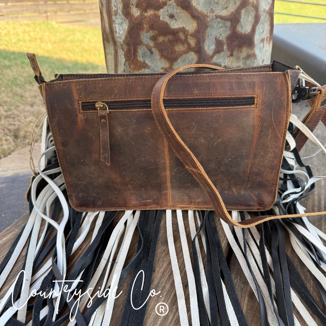 Urban Luxe Leather Checkered Purse