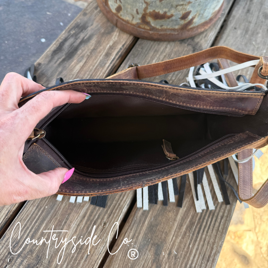 Urban Luxe Leather Checkered Purse
