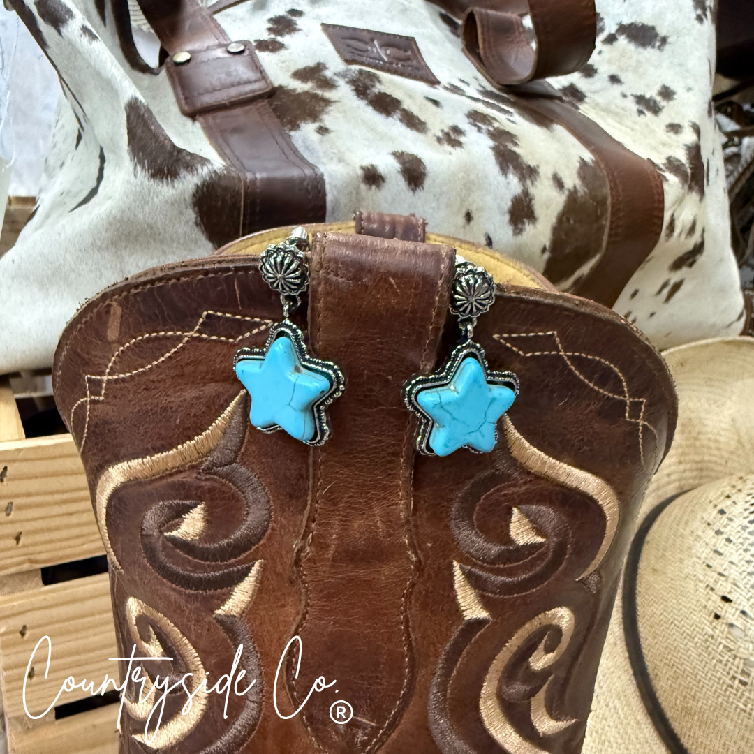 Turquoise Star Dangle Earring