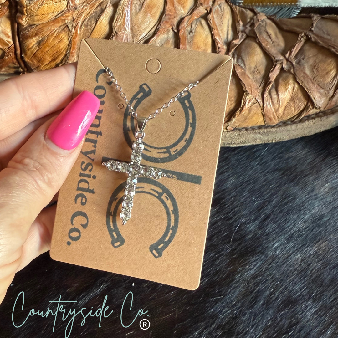Rhinestone Cross Necklace
