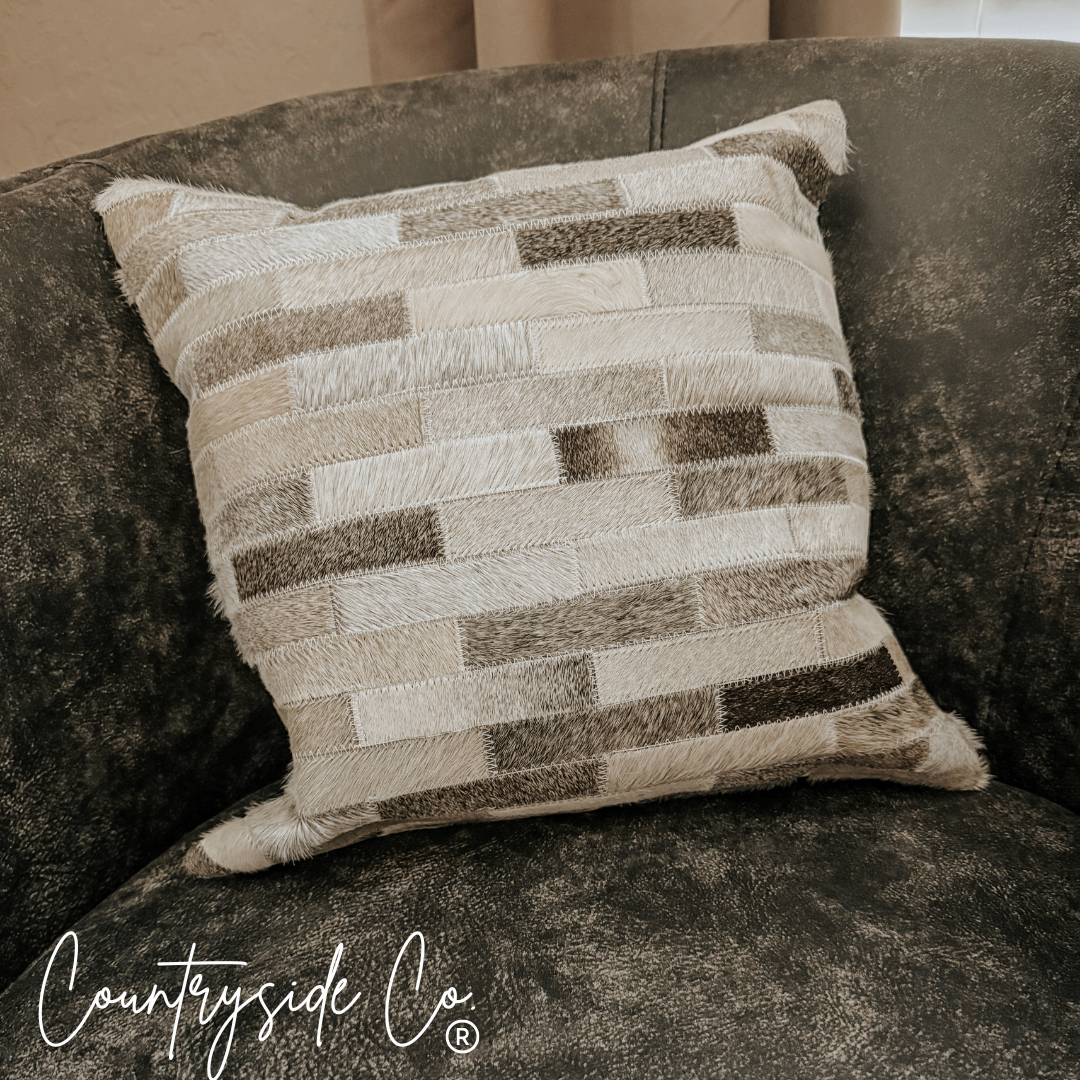 cowhide throw pillow