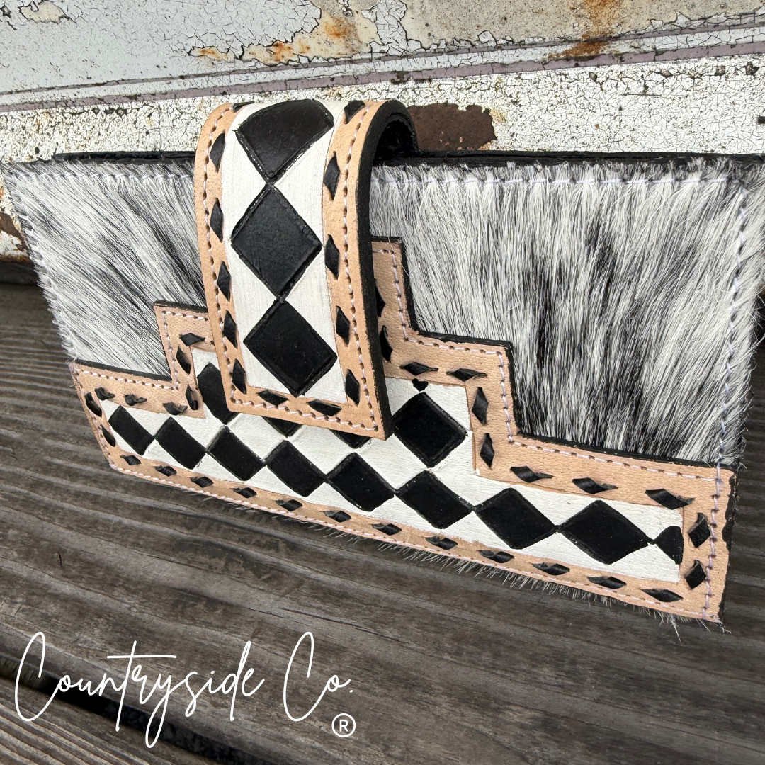 Miranda Checkered Cowhide Wallet