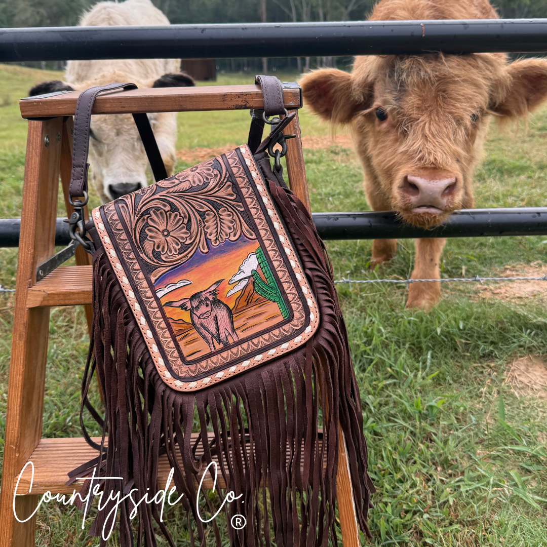Prairie Sky Tooled Leather Purse