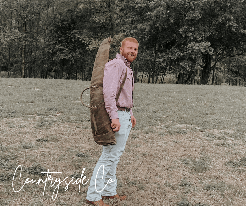 Western leather long carry case