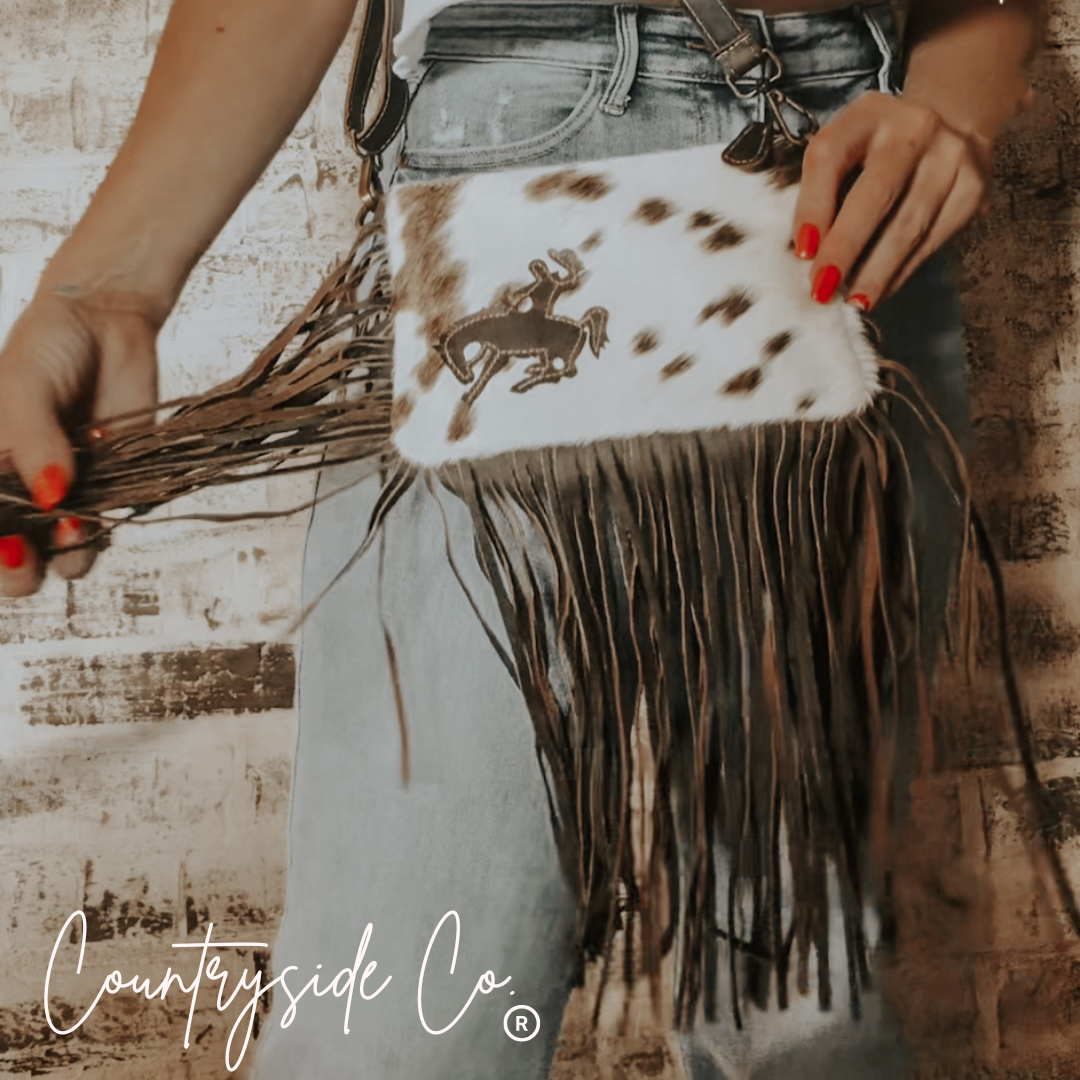Cowboy Fringe Cowhide Handbag