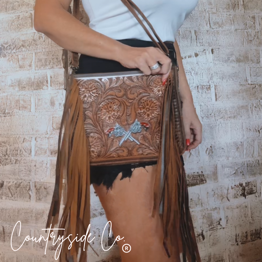 The Showdown Tooled Leather Purse
