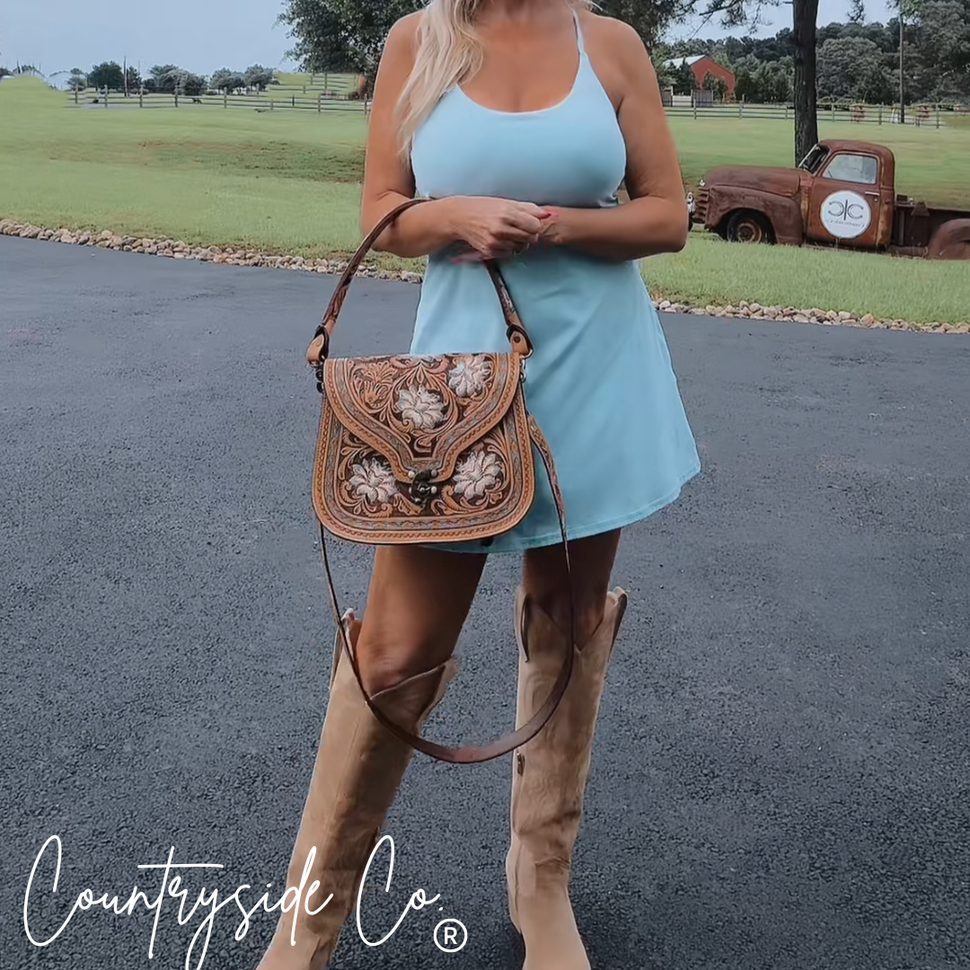 Stella Tooled Leather Concealed Carry Handbag by Countryside Co.