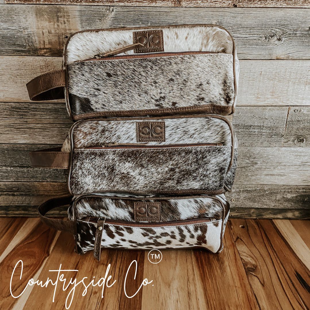 Saddlemen Cowhide Duffle Bag and Cowhide Toiletry Bag BUNDLE