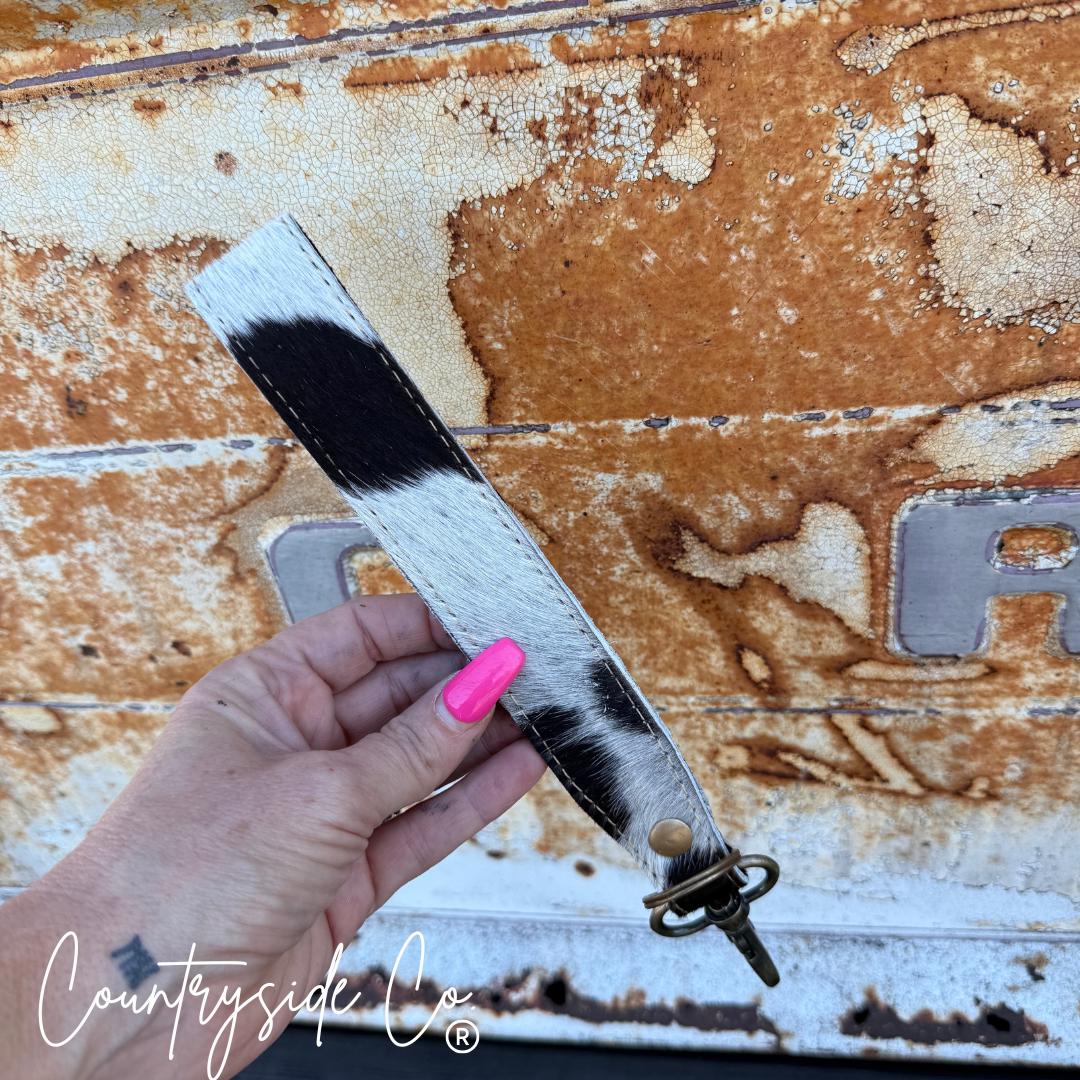 Cowhide Keychain Wristlet