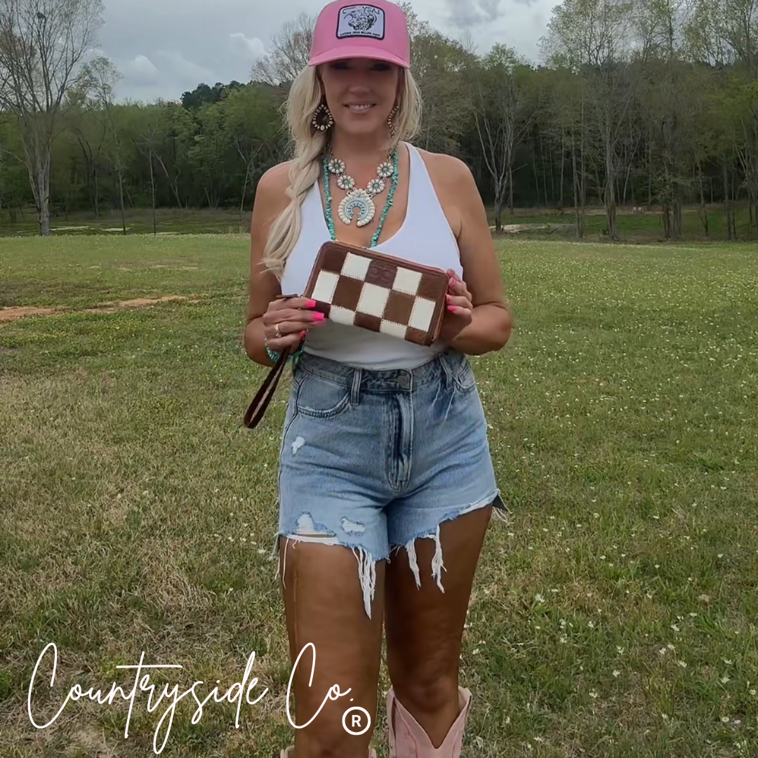 Stockdale Checkered Cowhide Wallet