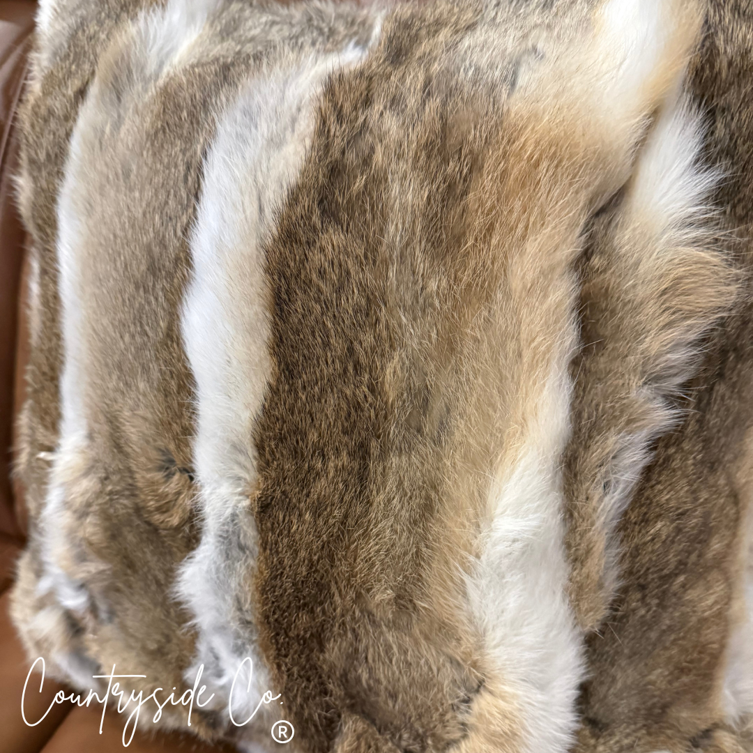 Rabbit Fur Throw Pillow Cover