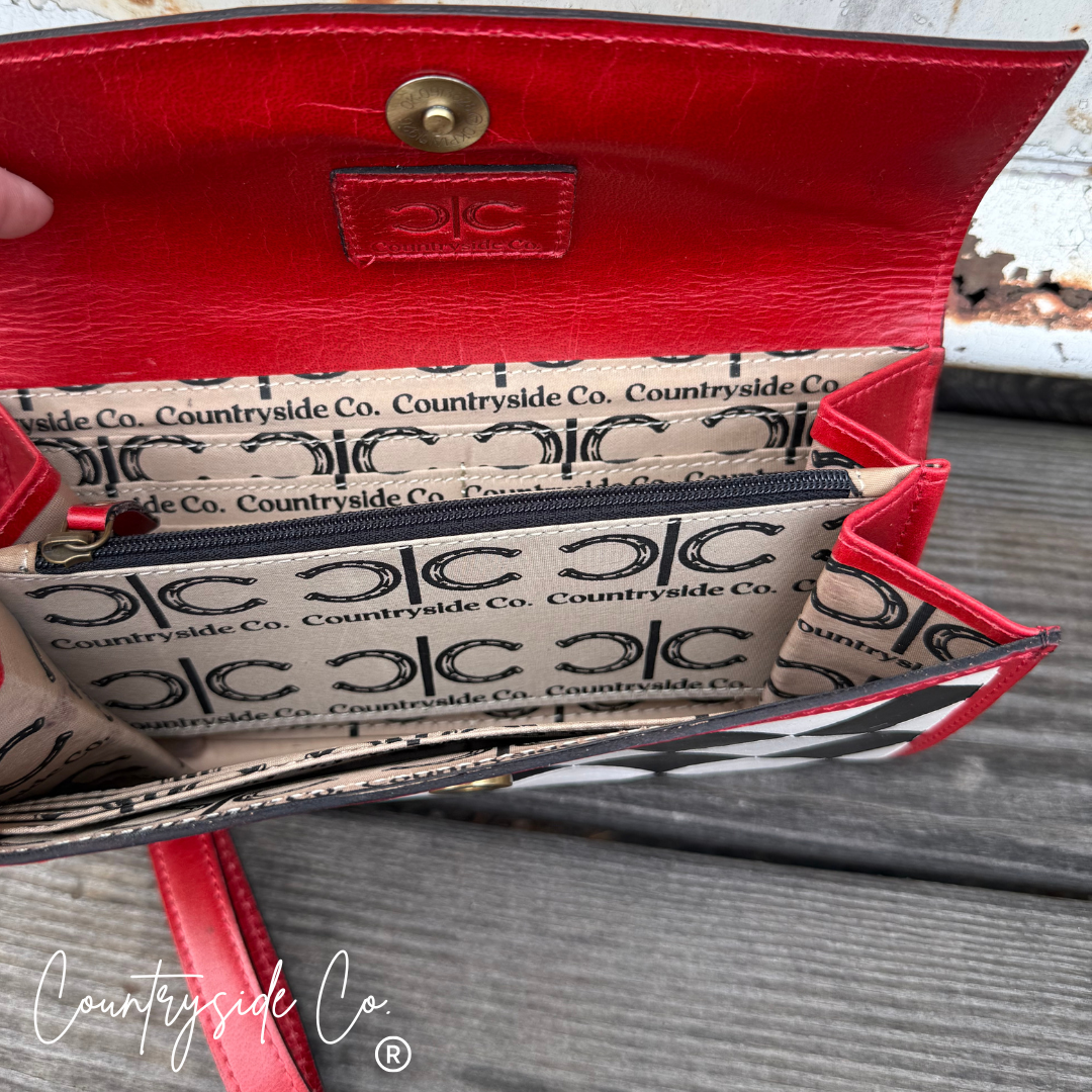 Rebel Royal Tooled Leather Checkered Wallet